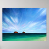 Hawaii Mokulua Islands Ocean Art Poster Print (Voorkant)