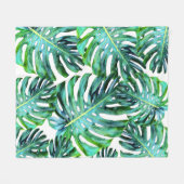 Hawaii Monstera Blad Tropisch Groen Modern Fleece Deken (Voorkant (Horizontaal))
