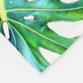 Hawaii Monstera Leaf Tropical Greenery Modern Fleece Deken (Hoek)