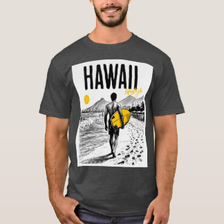 Hawaii Mooie Scene Sun Surf Beach Tourist Ocea T-shirt