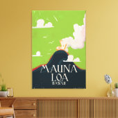 Hawaii Mount Loa Volcano Travel Poster Canvas Afdruk (Insitu (Woonkamer))