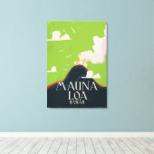 Hawaii Mount Loa Vulkaan Reisposter Canvas Afdruk (Insitu (Houten vloer))