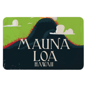 Hawaii Mount Loa Vulkaan Reisposter Magneet