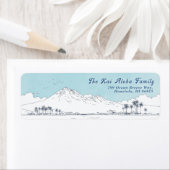 Hawaii Mountain Blue sky- Return Customizable Etiket (Insitu)