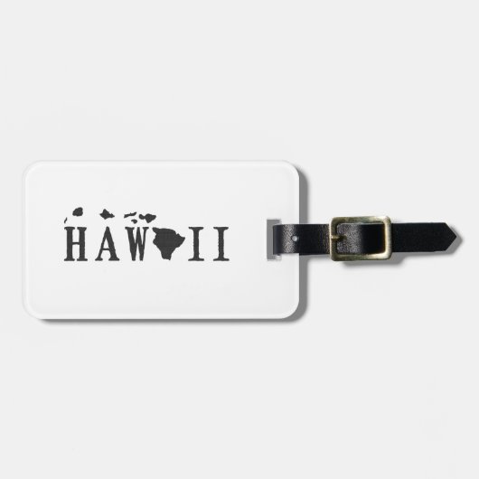 Hawaii-naam met State Shaped Letter Word Art Bagagelabel (Voorkant horizontaal)