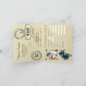 Hawaii Navy Blauw en Goud Huwelijkspaspoort (Binnen)