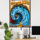 HAWAII NORTH SHORE SURFING POSTER (Thuiskantoor)