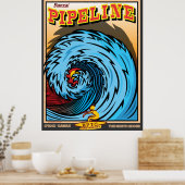 HAWAII NORTH SHORE SURFING POSTER (Keuken)