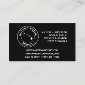 Hawaii Notary Public Services Visitekaartje (Voorkant)