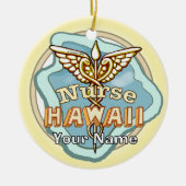 Hawaii Nurse Caduceus  Keramisch Ornament (Voorkant)