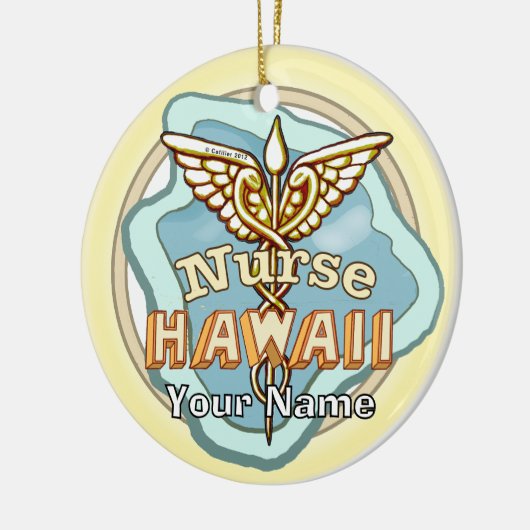 Hawaii Nurse Caduceus  Keramisch Ornament (Links)