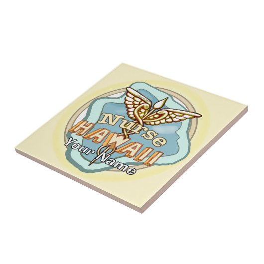 Hawaii Nurse Caduceus tile Tegeltje (Zijkant)