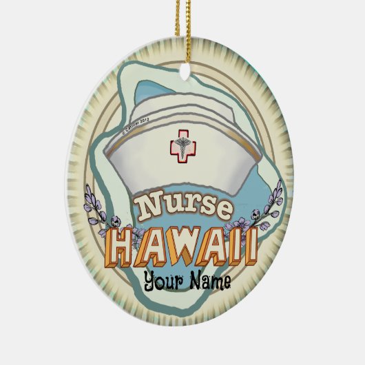 Hawaii Nurse Keramisch Ornament (Rechts)