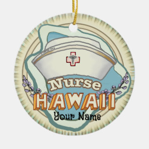 Hawaii Nurse Keramisch Ornament