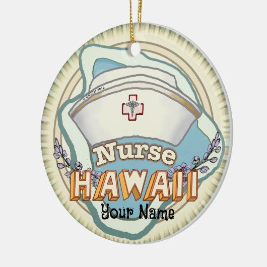 Hawaii Nurse Keramisch Ornament (Links)
