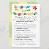 Hawaii Nursery Rhyme Quiz baby shower game (Voorkant / Achterkant)