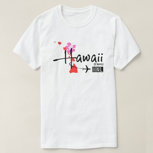 Hawaii O'ahu HNL Luchthaven T-shirt (Design voorkant)