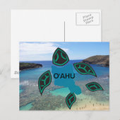 Hawaii Oahu Island Turtle Briefkaart (Voorkant / Achterkant)