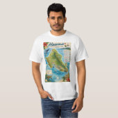 Hawaii Oahu Kaart T-shirt (Voorkant volledig)