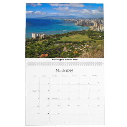 Hawaii Oahu Kalender (Mar 2026)