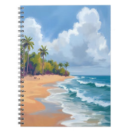 Hawaii Oceaan Oever Aquarel Schilderij Notitieboek