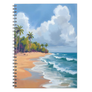 Hawaii Oceaan Oever Aquarel Schilderij Notitieboek