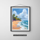 Hawaii Oceaan Oever Aquarel Schilderij Poster