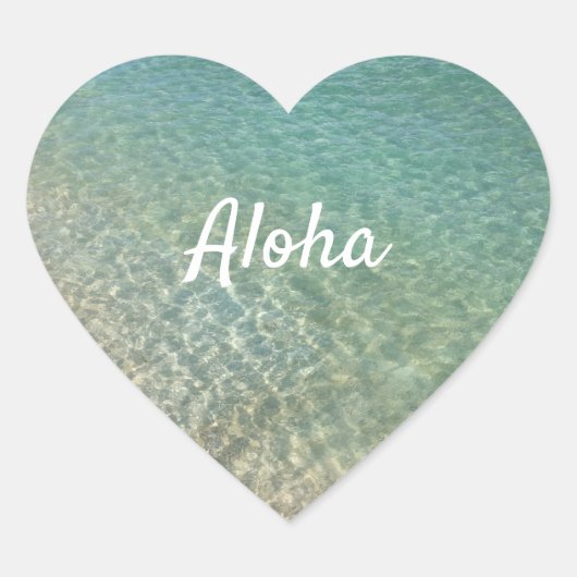 Hawaii Ocean Aloha Hart Sticker (Voorkant)