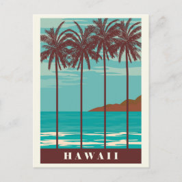  Hawaii Ocean Beach Palm Tree Briefkaart