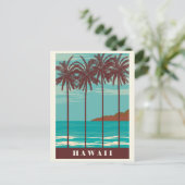  Hawaii Ocean Beach Palm Tree Briefkaart (Staand voorkant)