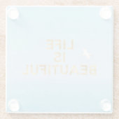 Hawaii Ocean Bird Flying Gold Beauful Quote Glazen Onderzetter (Achterkant)