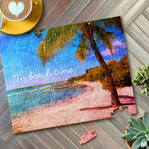 Hawaii Ocean Palm Tree  foto op strandtijd Legpuzzel