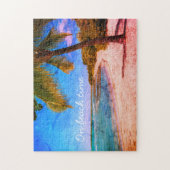 Hawaii Ocean Palm Tree foto op strandtijd Legpuzzel (Verticaal)