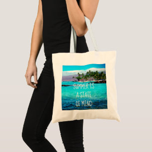Hawaii Ocean Palm Trees Zomer is een gemoedstoesta Tote Bag