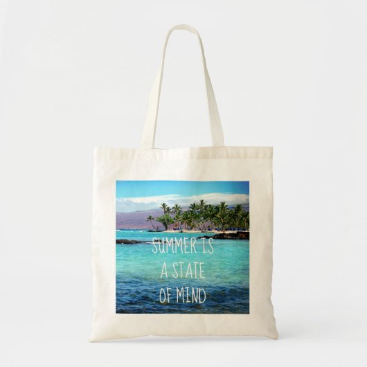 Hawaii Ocean Palm Trees Zomer is een gemoedstoesta Tote Bag (Voorkant)