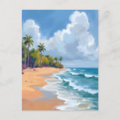 Hawaii Ocean Shore Watercolor Painting Briefkaart (Voorkant)
