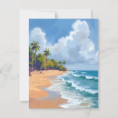Hawaii Ocean Shore Watercolor Painting Card (Voorkant)