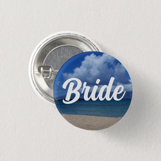 Hawaii Ocean Uitzicht Bride Button (Voorkant /achterkant)