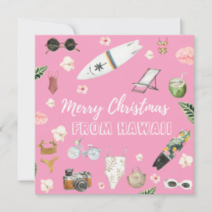 Hawaii of Tropisch Square Foto met kerstmis Kaart Notitiekaartje
