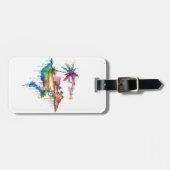 Hawaii ontwerp met kleurrijke splatters bagagelabel (Voorkant horizontaal)