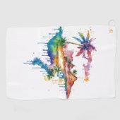 Hawaii ontwerp met kleurrijke splatters golfhanddoek (Horizontaal)