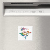 Hawaii ontwerp met kleurrijke splatters magneet (Insitu (Vaatwasser))