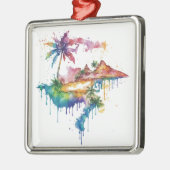 Hawaii ontwerp met kleurrijke splatters metalen ornament (Links)