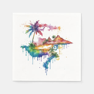 Hawaii ontwerp met kleurrijke splatters servet