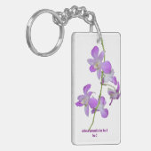 Hawaii Orchids paars en wit Sleutelhanger (Voorkant Links)