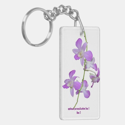 Hawaii Orchids paars en wit Sleutelhanger (Voorkant Links)