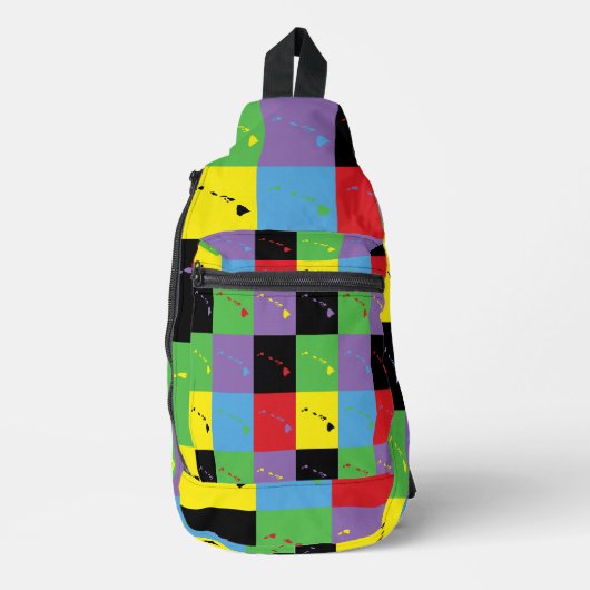 Hawaii Outline Pop Art State Pattern Sling Bag (Voorkant)