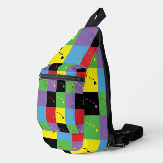 Hawaii Outline Pop Art State Pattern Sling Bag (Rechterhoek)