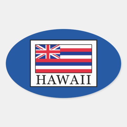 Hawaii Ovale Sticker (Voorkant)