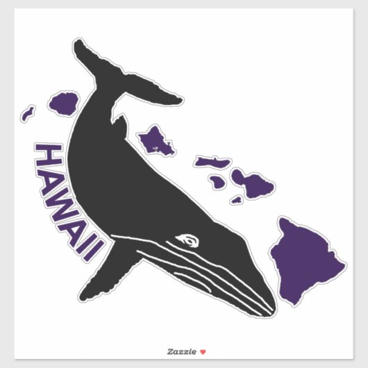 Hawaii Paarse eilanden Humpback Sticker (Vel)
